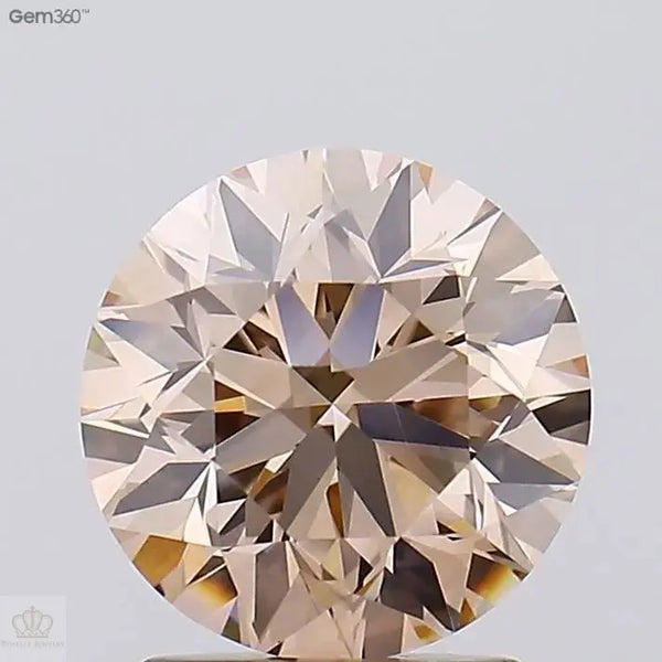 2.05ct Round Lab Grown Diamond (Colour Fancy Light Pinkish Brown, Clarity VVS2, Cut VG, IGI Certified)