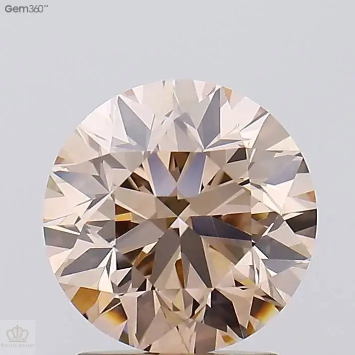 2.05ct Round Lab Grown Diamond (Colour Fancy Light Pinkish Brown, Clarity VVS2, Cut VG, IGI Certified)