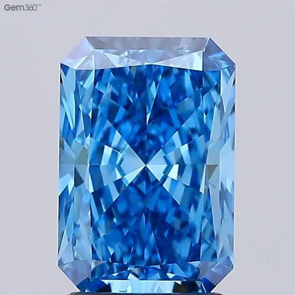 2.06ct Radiant Lab Grown Diamond (Colour Fancy Vivid Blue, Clarity VVS2, IGI Certified)
