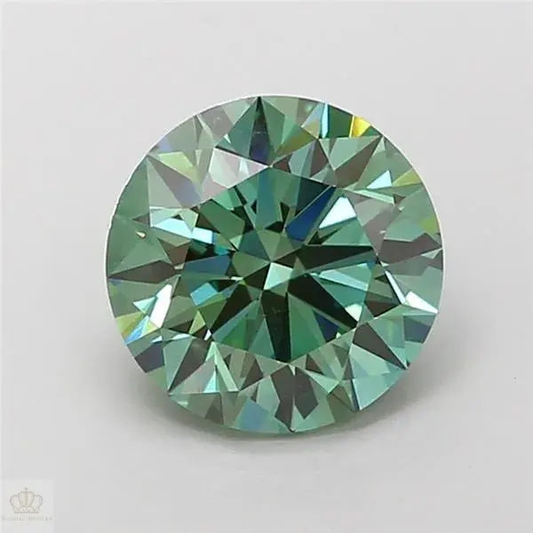 2.64ct Round Lab Grown Diamond (Colour Fancy Vivid Green, Clarity VS1, Cut ID, IGI Certified)