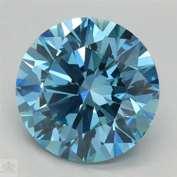 3.05ct Round Lab Grown Diamond (Colour Fancy Vivid Blue, Clarity VS1, Cut ID, IGI Certified)