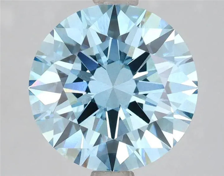 3.07ct Round Lab Grown Diamond (Colour Fancy Vivid Blue, Clarity VS2, Cut EX, IGI Certified)