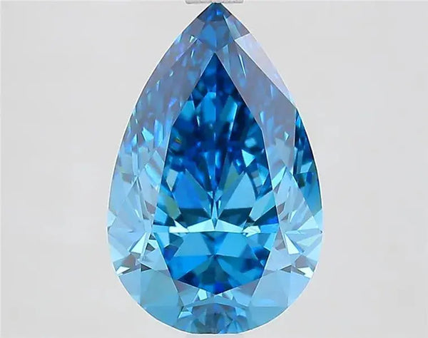 3.10ct Pear Lab Grown Diamond (Colour Fancy Vivid Blue, Clarity VVS2, IGI Certified)