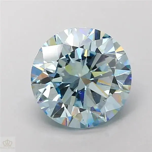 5.00ct Round Lab Grown Diamond (Colour Fancy Intense Blue, Clarity SI1, Cut EX, IGI Certified)