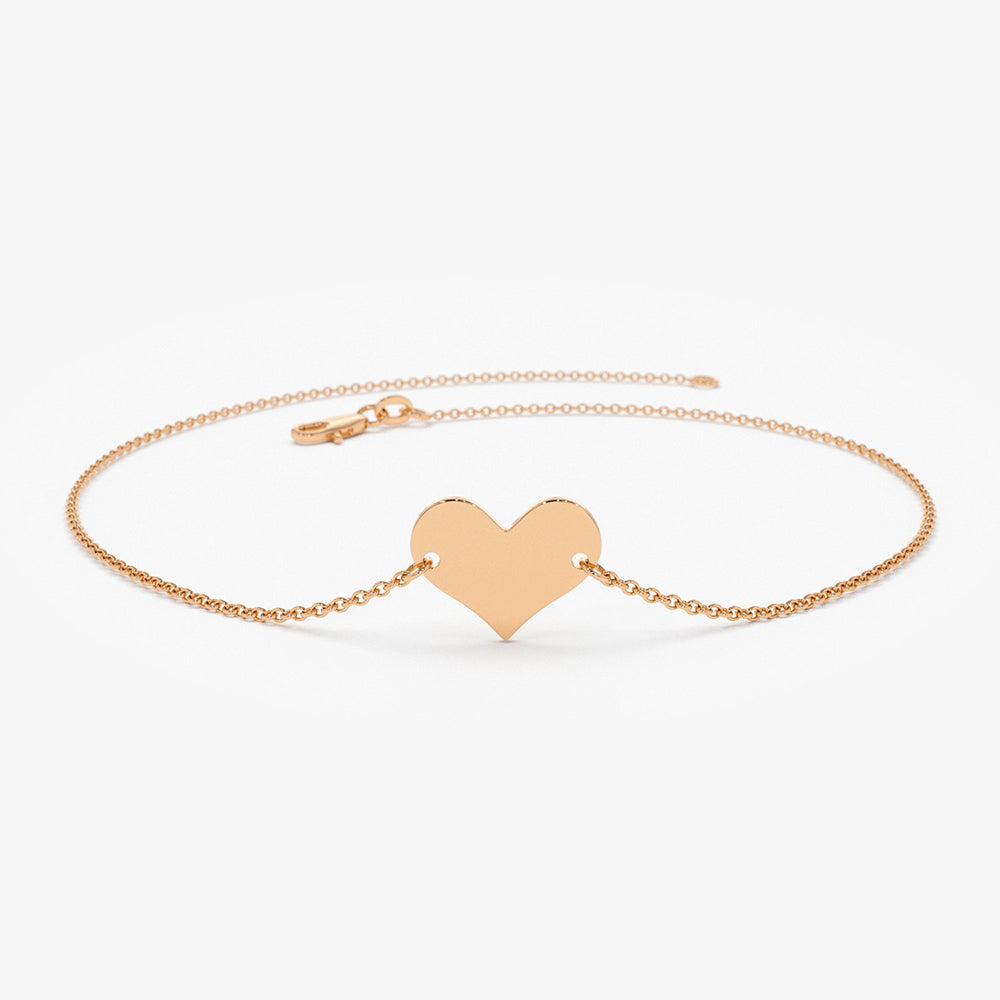 OBFJ1921 - Heart Bracelet bracelets in selectable metal and diamond options - Roselle Jewelry view 4