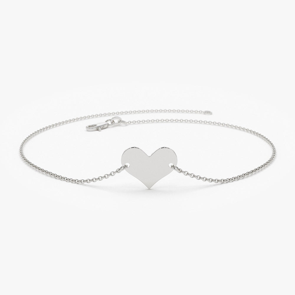 OBFJ1921 - Heart Bracelet bracelets in selectable metal and diamond options - Roselle Jewelry view 5