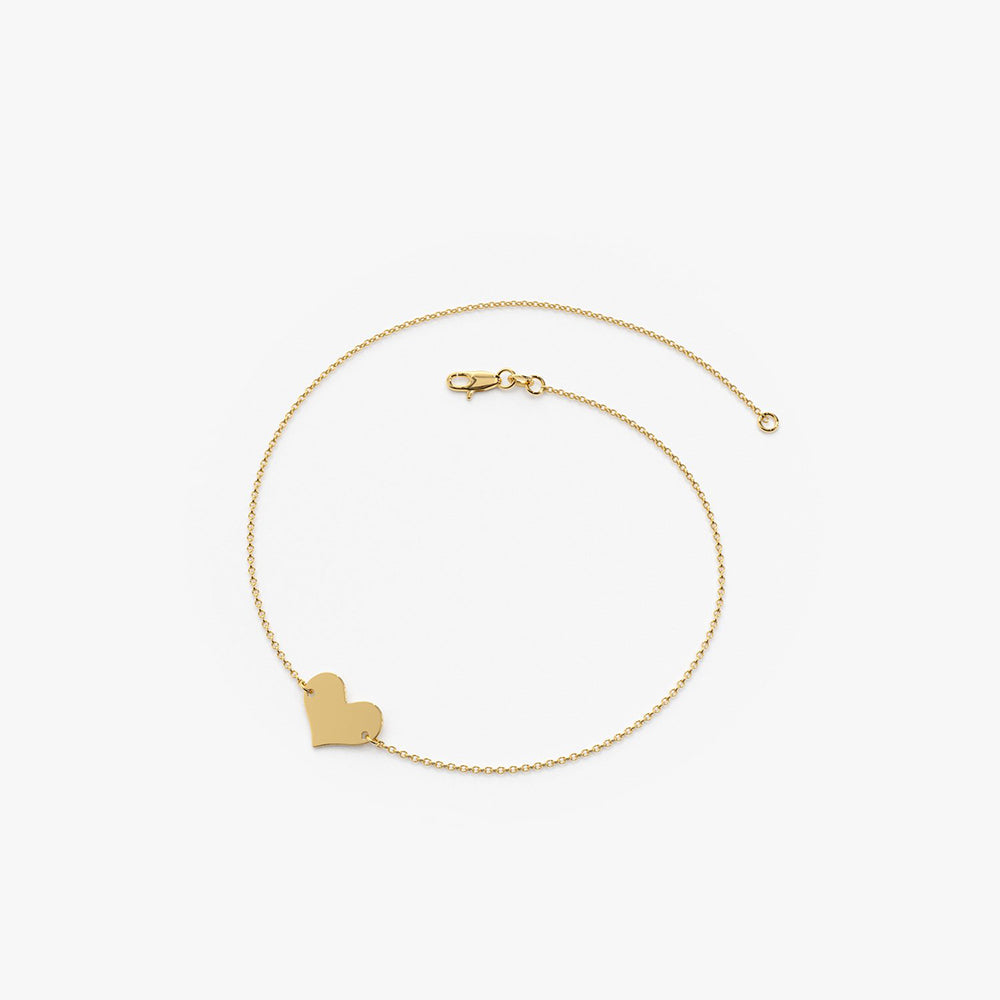 OBFJ1921 - Heart Bracelet bracelets in selectable metal and diamond options - Roselle Jewelry view 6