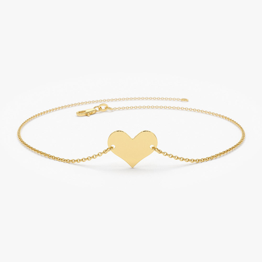 OBFJ1921 - Heart Bracelet bracelets in selectable metal and diamond options - Roselle Jewelry view 1