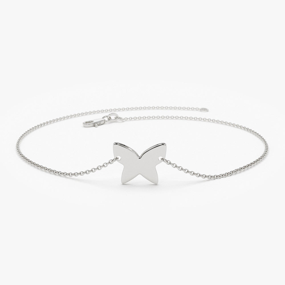 OBFJ1922 - Trendy Gold Butterfly Bracelet bracelets in selectable metal and diamond options - Roselle Jewelry view 5