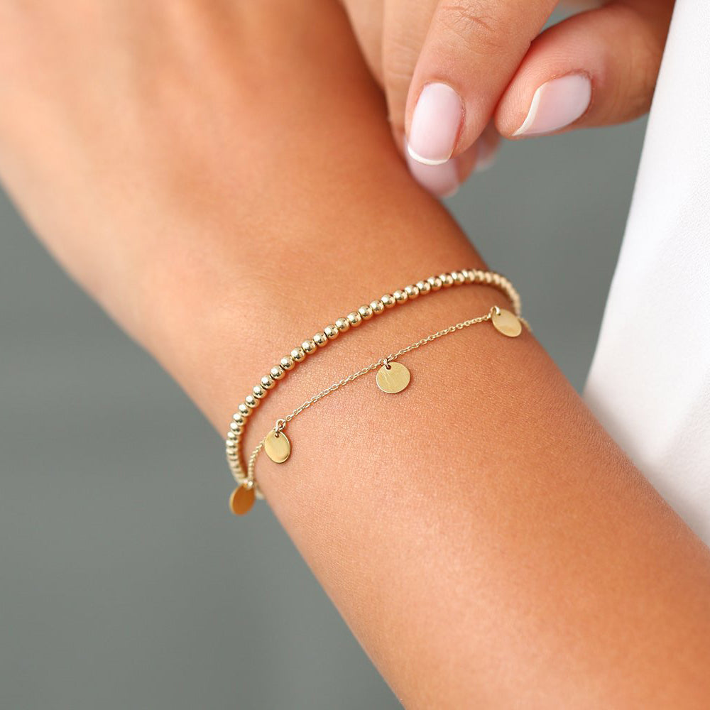 OBFJ1989 - 14k 2.5MM Beaded Bracelet 3