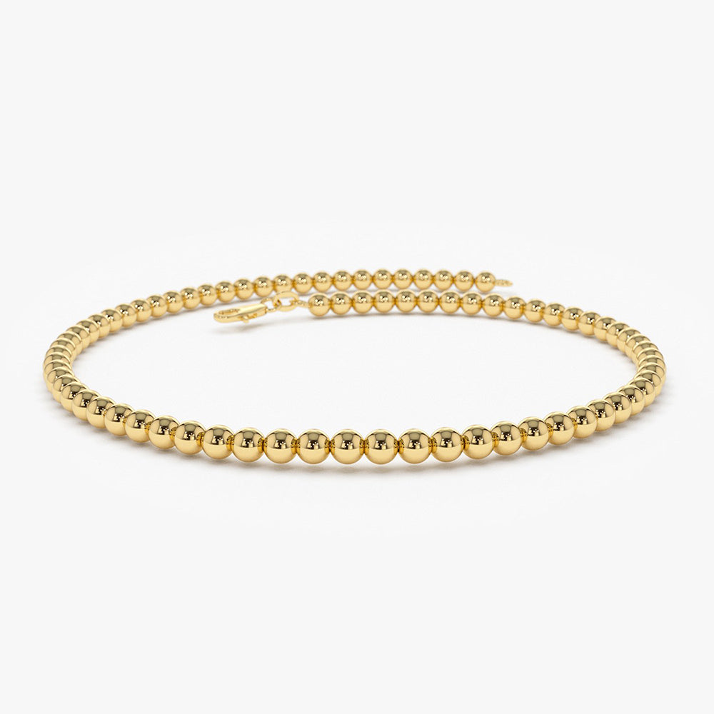 OBFJ1989 - 14k 2.5MM Beaded Bracelet 1