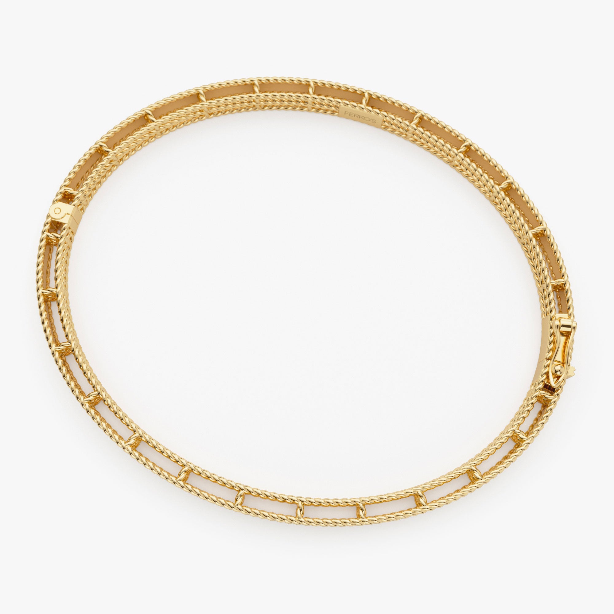 OBFJ1161 - 14K Milgrain Edge Gold Bangle Bracelet 8