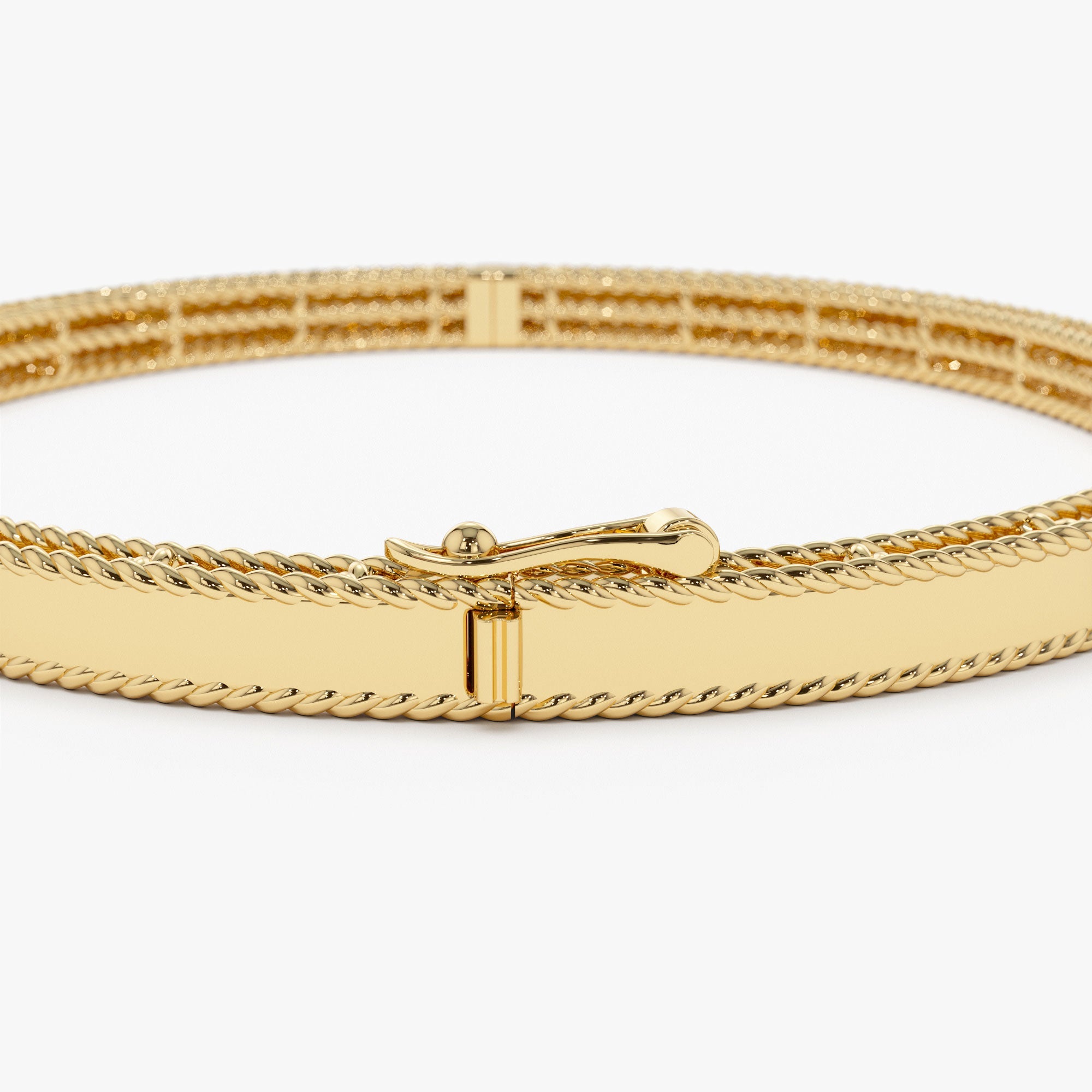 OBFJ1161 - 14K Milgrain Edge Gold Bangle Bracelet 9