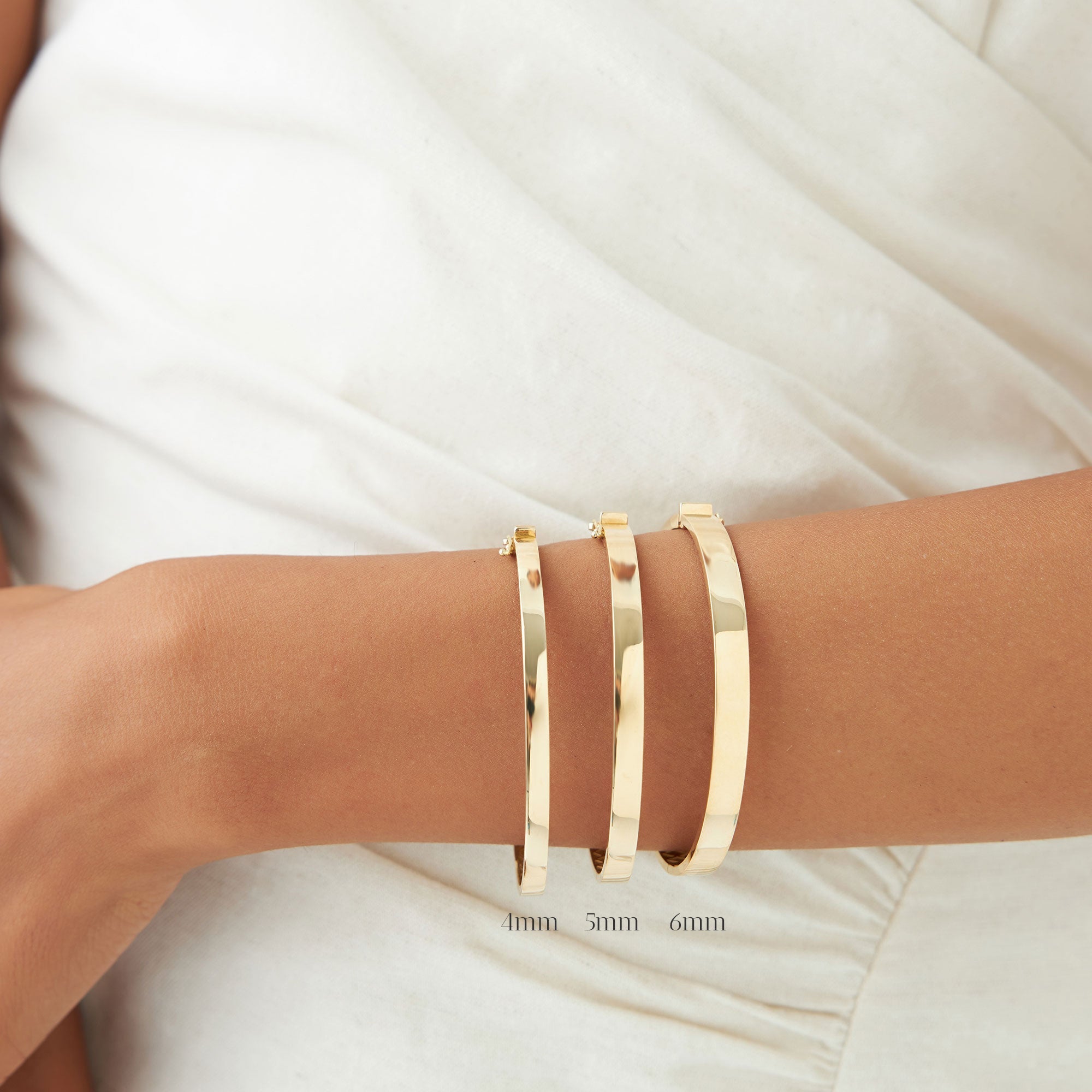 OBFJ1173 - 14k Flat Stackable Gold Bangle 2