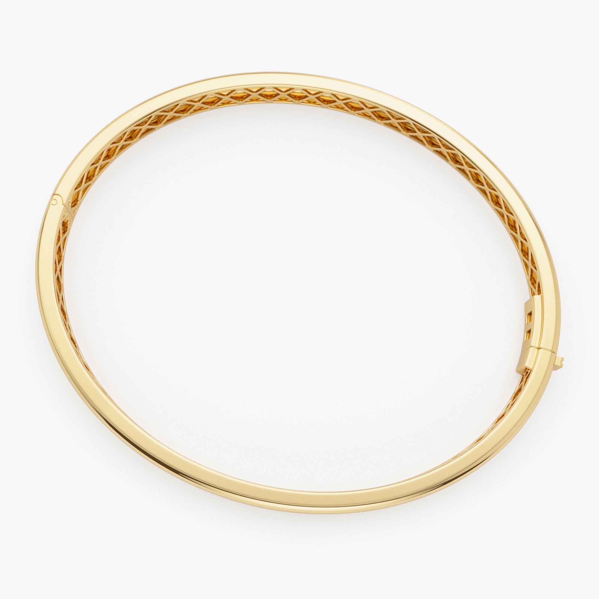 OBFJ1168 - 14k Double Row Dome Gold Bangle Bracelet 10