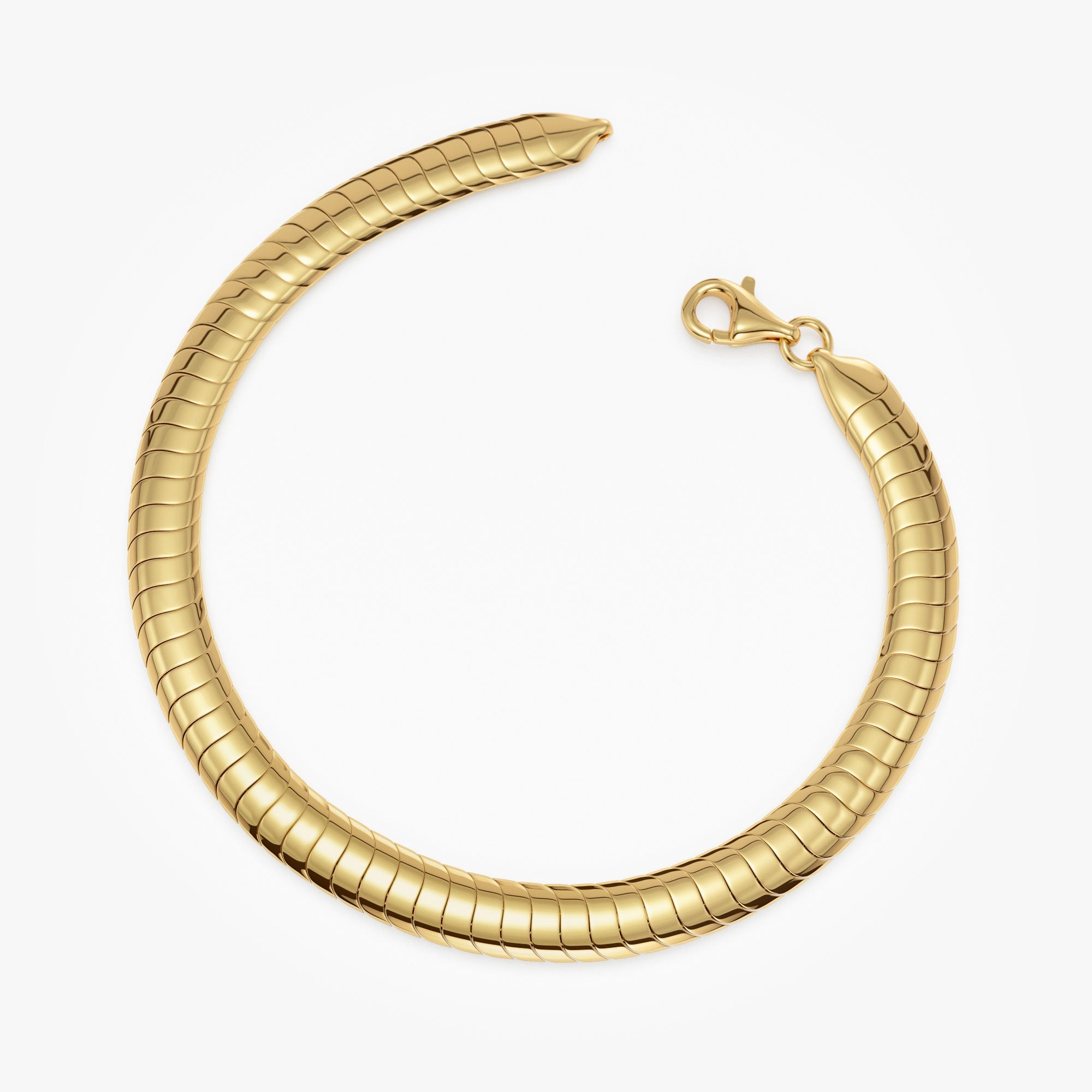 OBFJ1115 - 14k 5.7MM Wide Cobra Bracelet 6