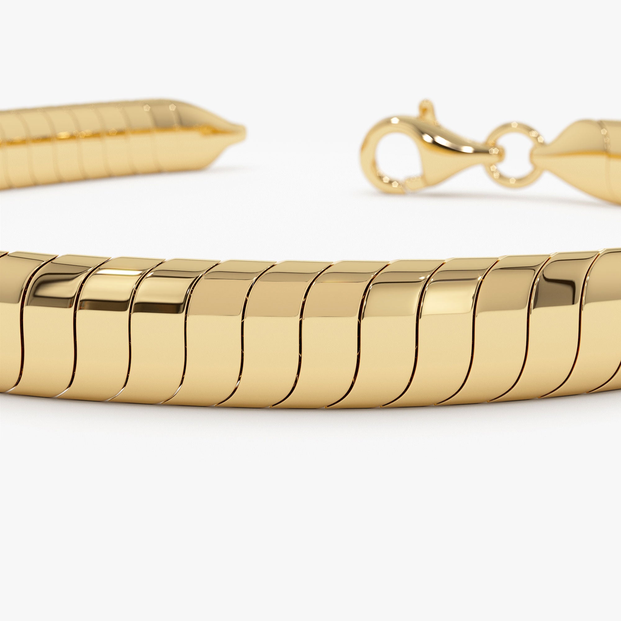 OBFJ1115 - 14k 5.7MM Wide Cobra Bracelet 7