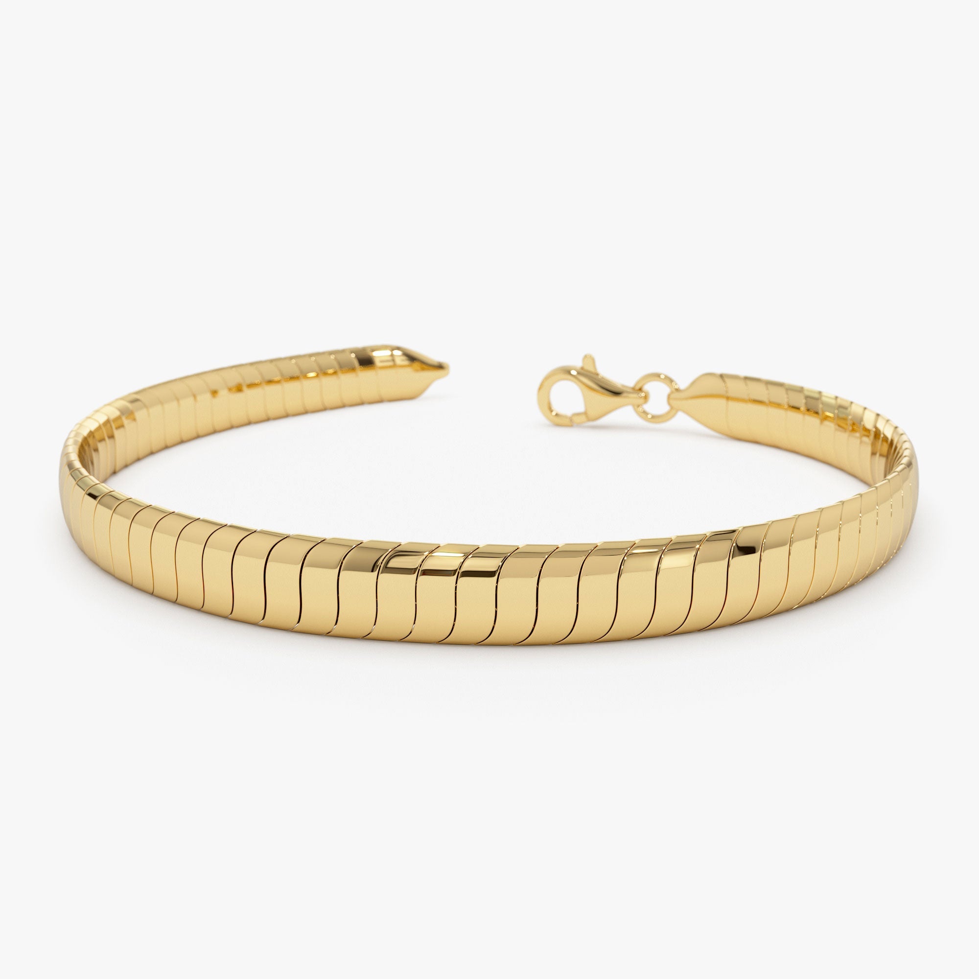 OBFJ1115 - 14k 5.7MM Wide Cobra Bracelet 1