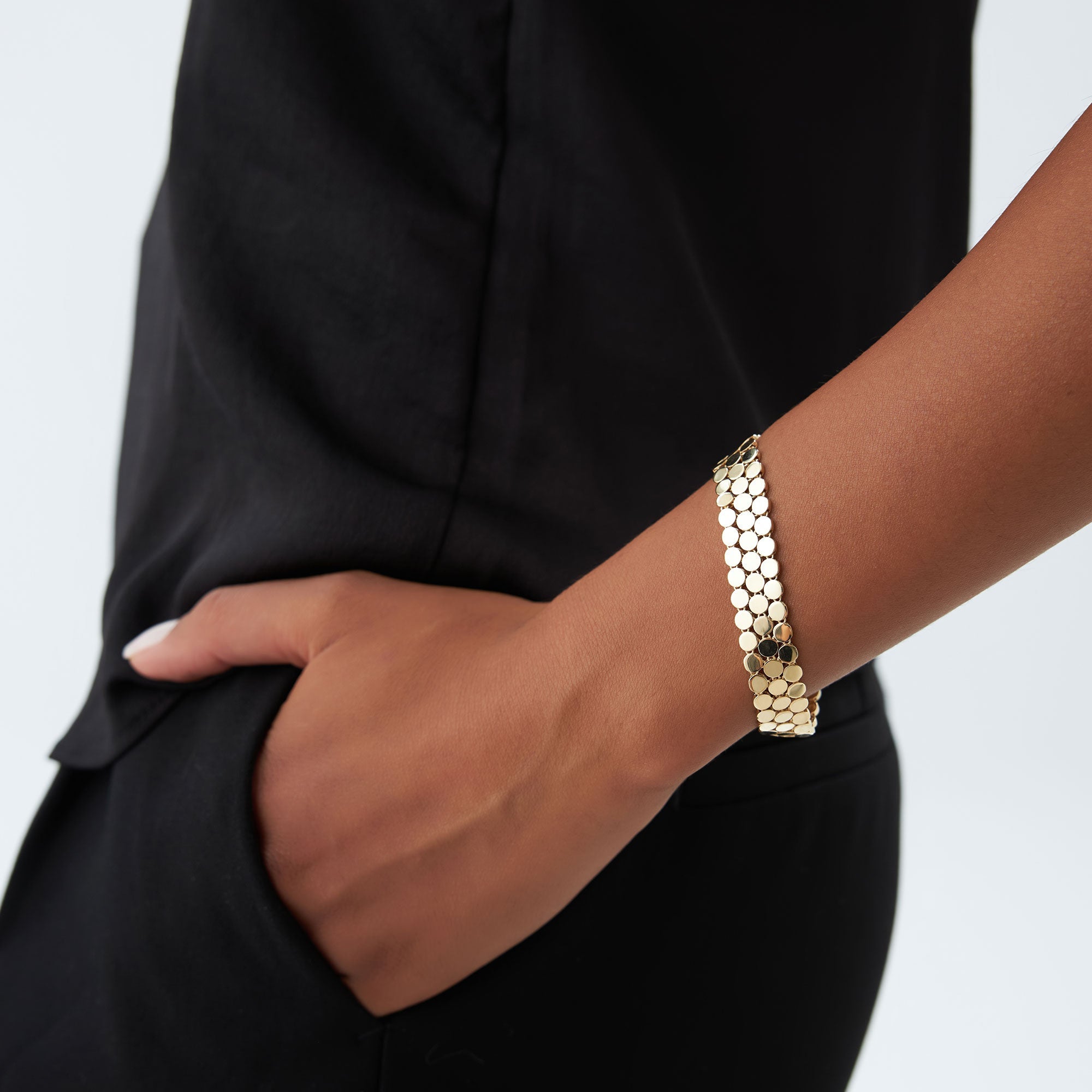 OBFJ1118 - 14k Unique Bold Triple Strand Bracelet 2