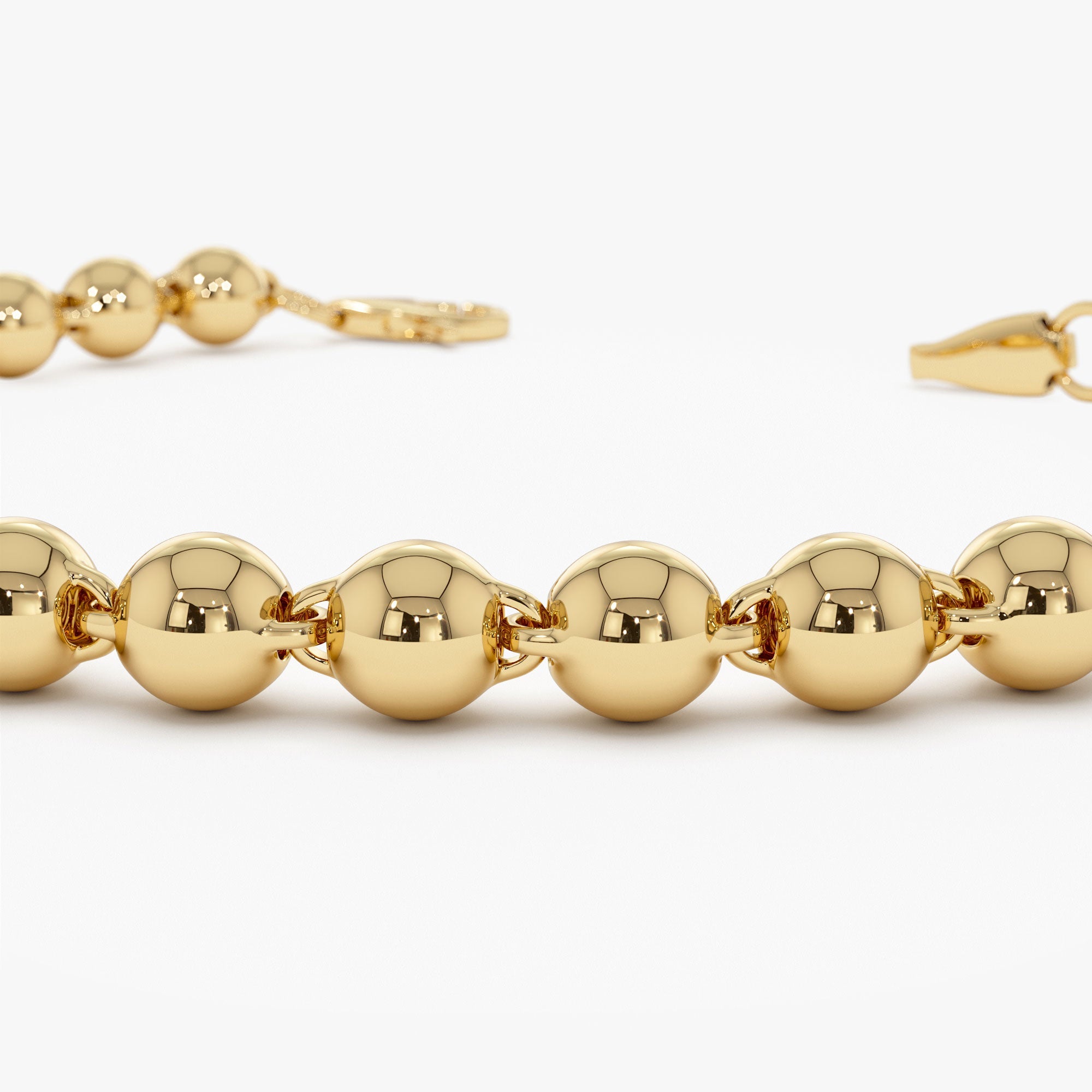 OBFJ1120 - 14K Gold 5 MM Bead Bracelet 9
