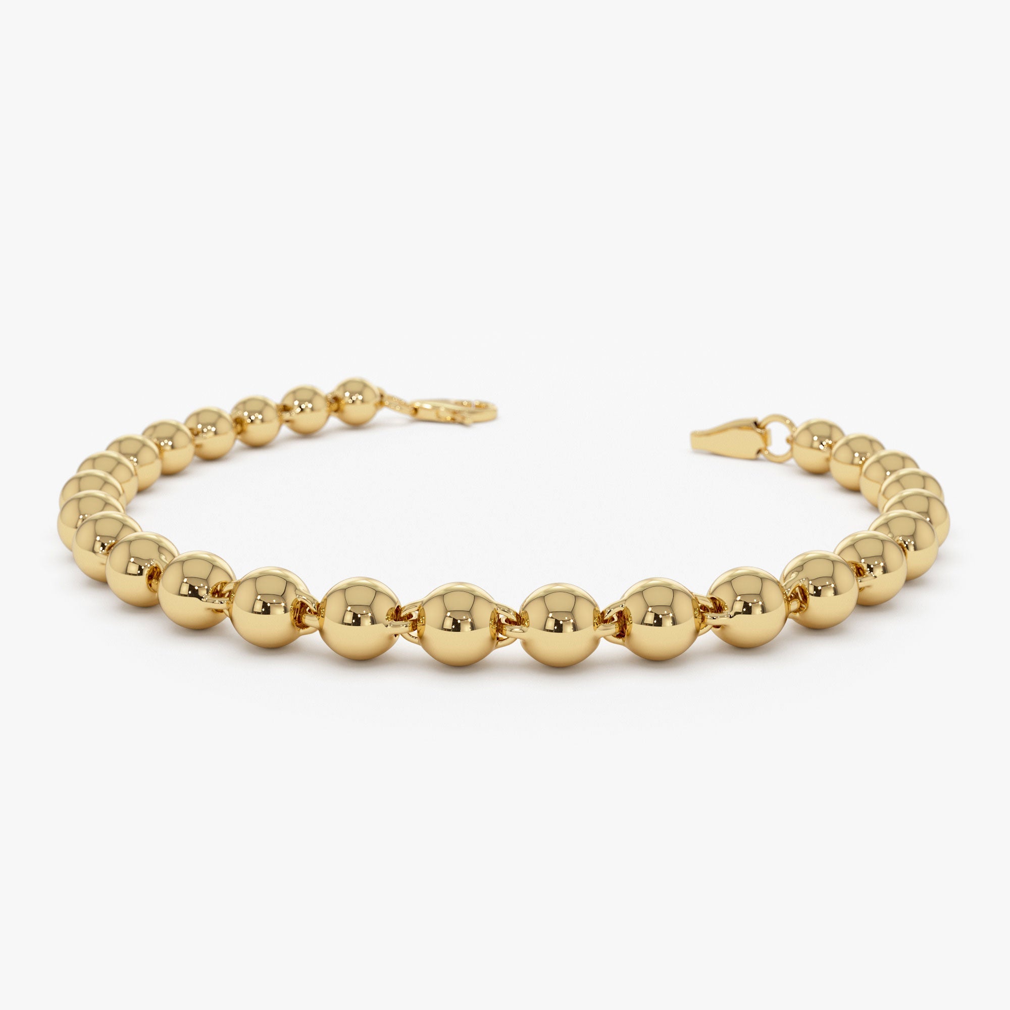 OBFJ1120 - 14K Gold 5 MM Bead Bracelet 1