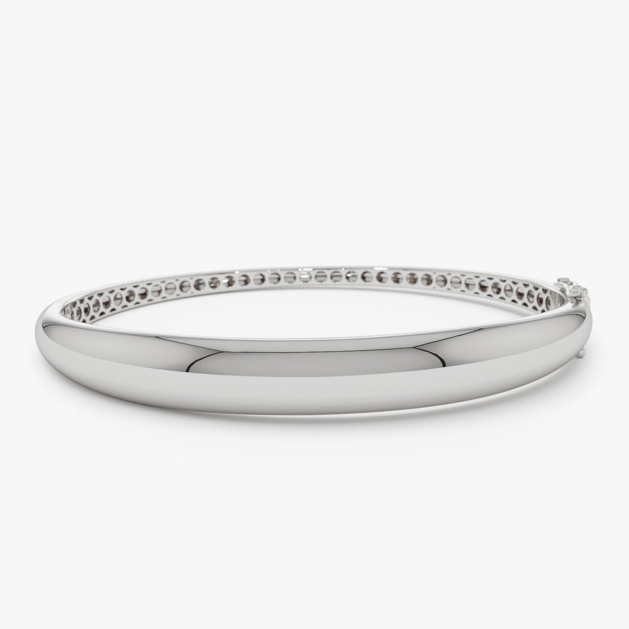 OBFJ1109 - 14K 7.5MM Classic Dome Gold Bangle Bracelet 8