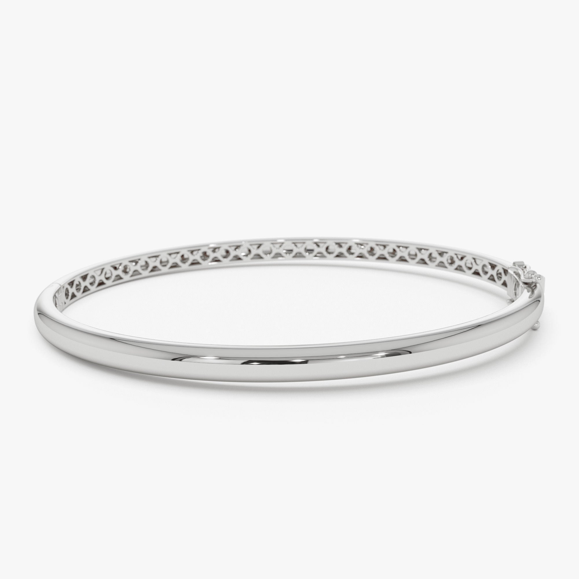 OBFJ1111 - 14k 3.5mm Dome Gold Bangle Bracelet 9