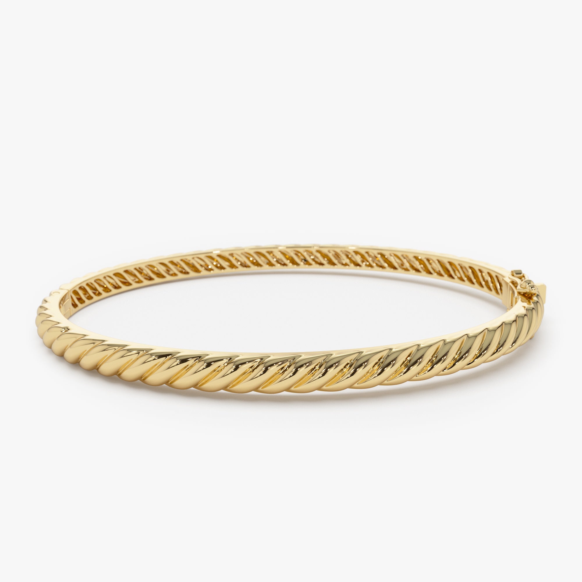 OBFJ0857 - 14K Twist Rope Dainty Cable Bangle 1
