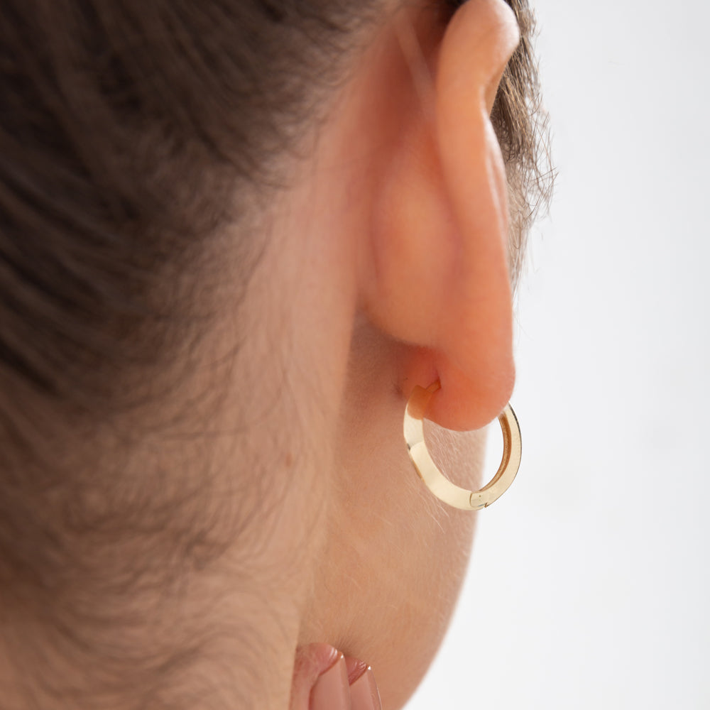 OBFJ0182 - 14k Rose Gold Flat Hoop Earrings 5