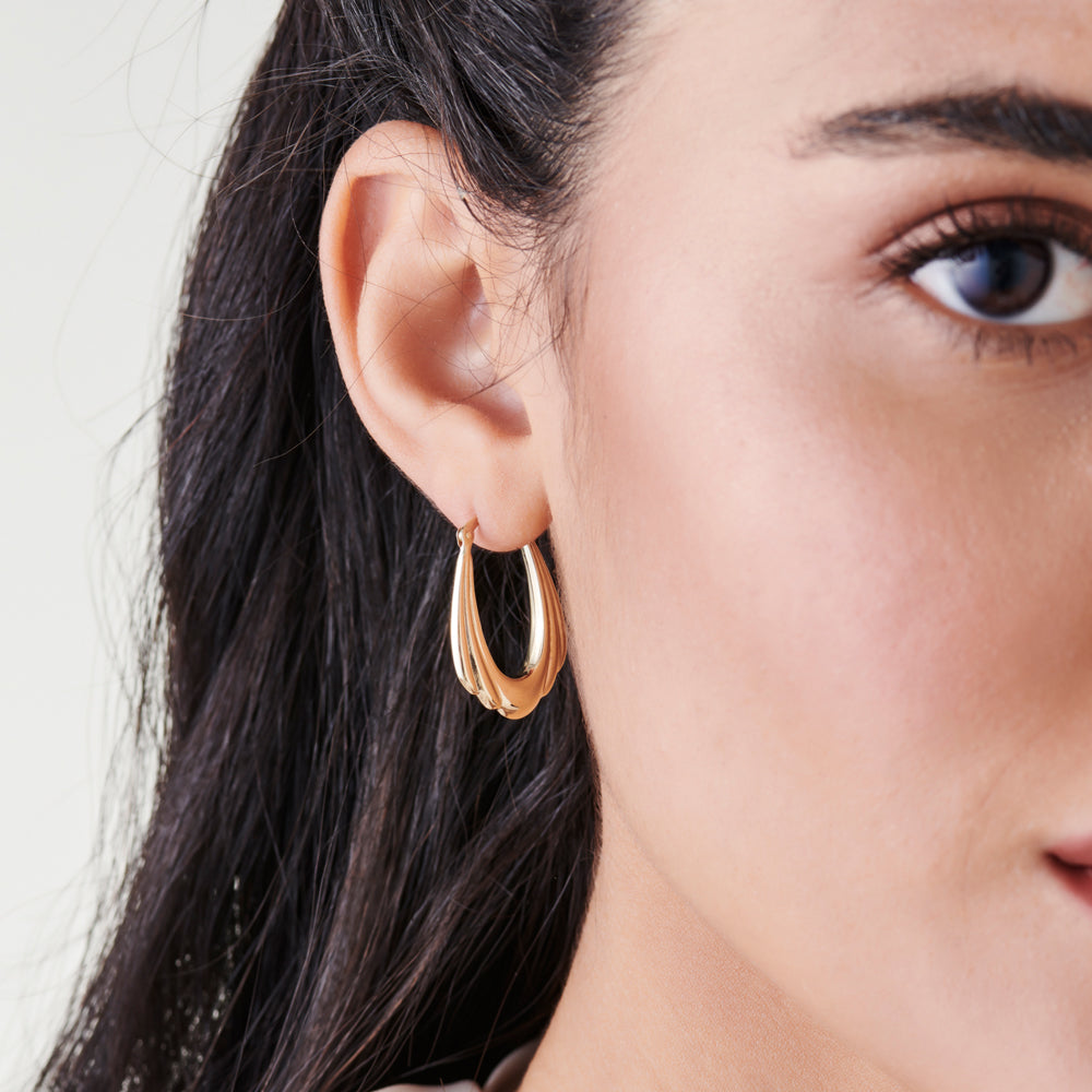 OBFJ2267 - 14k Layered Gold Earrings 3