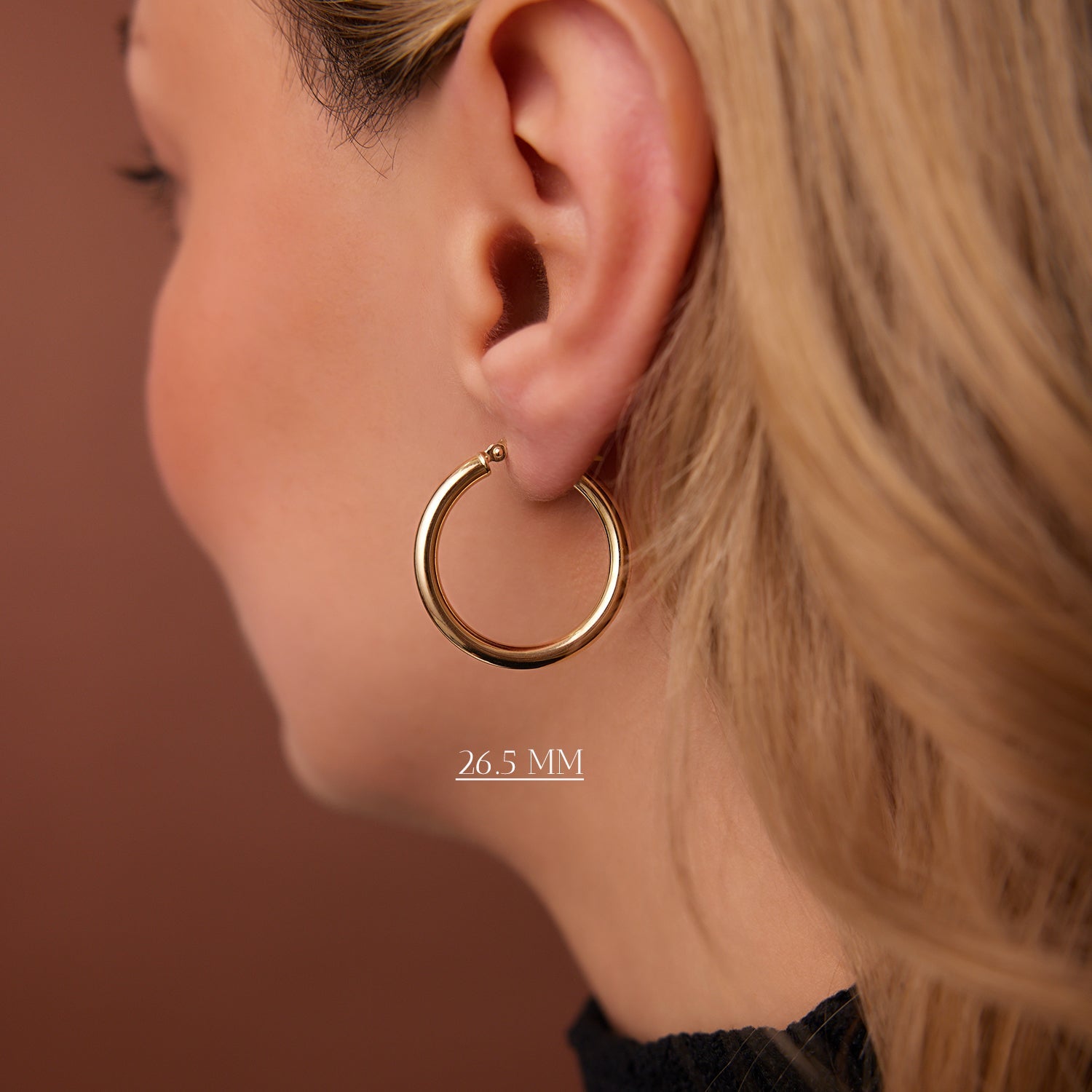 OBFJ1448 - 14k Gold Hoops 14-21.5-26.5 MM 9