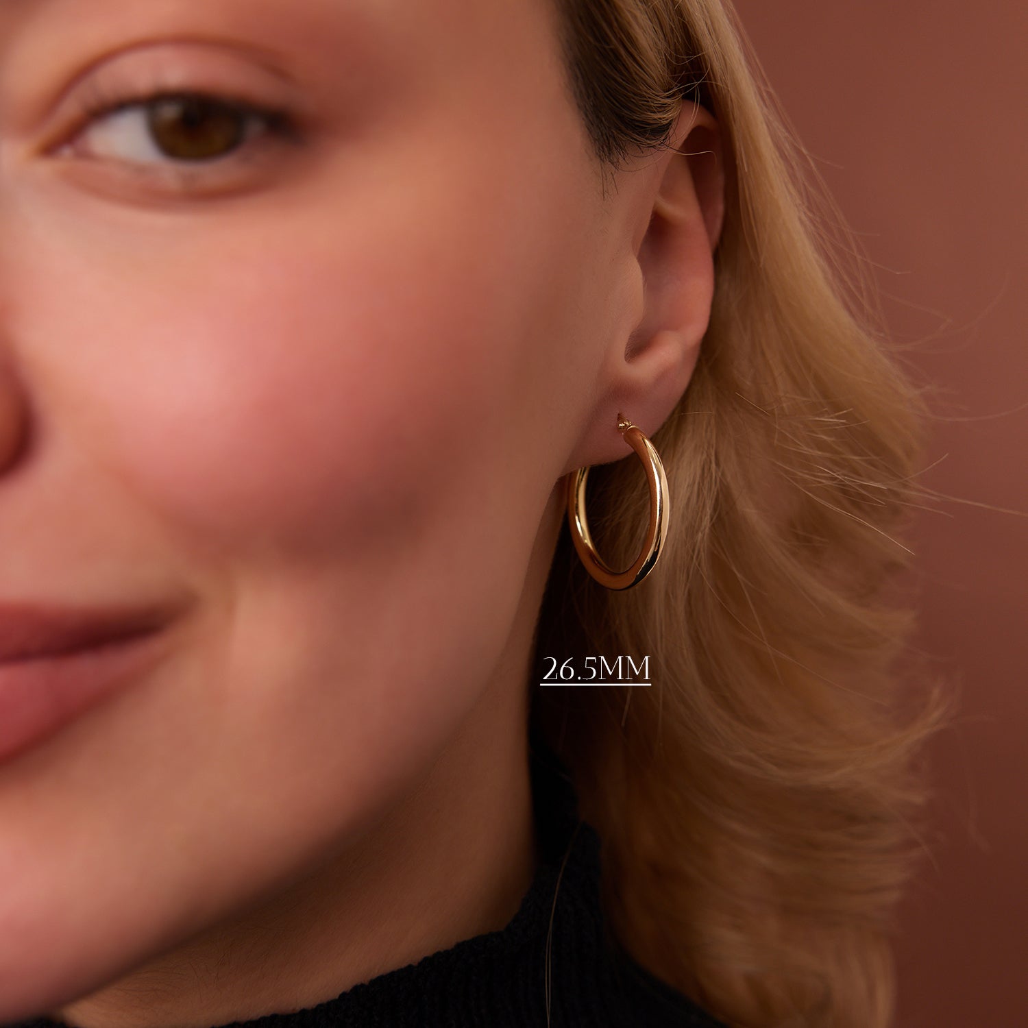 OBFJ1448 - 14k Gold Hoops 14-21.5-26.5 MM 8