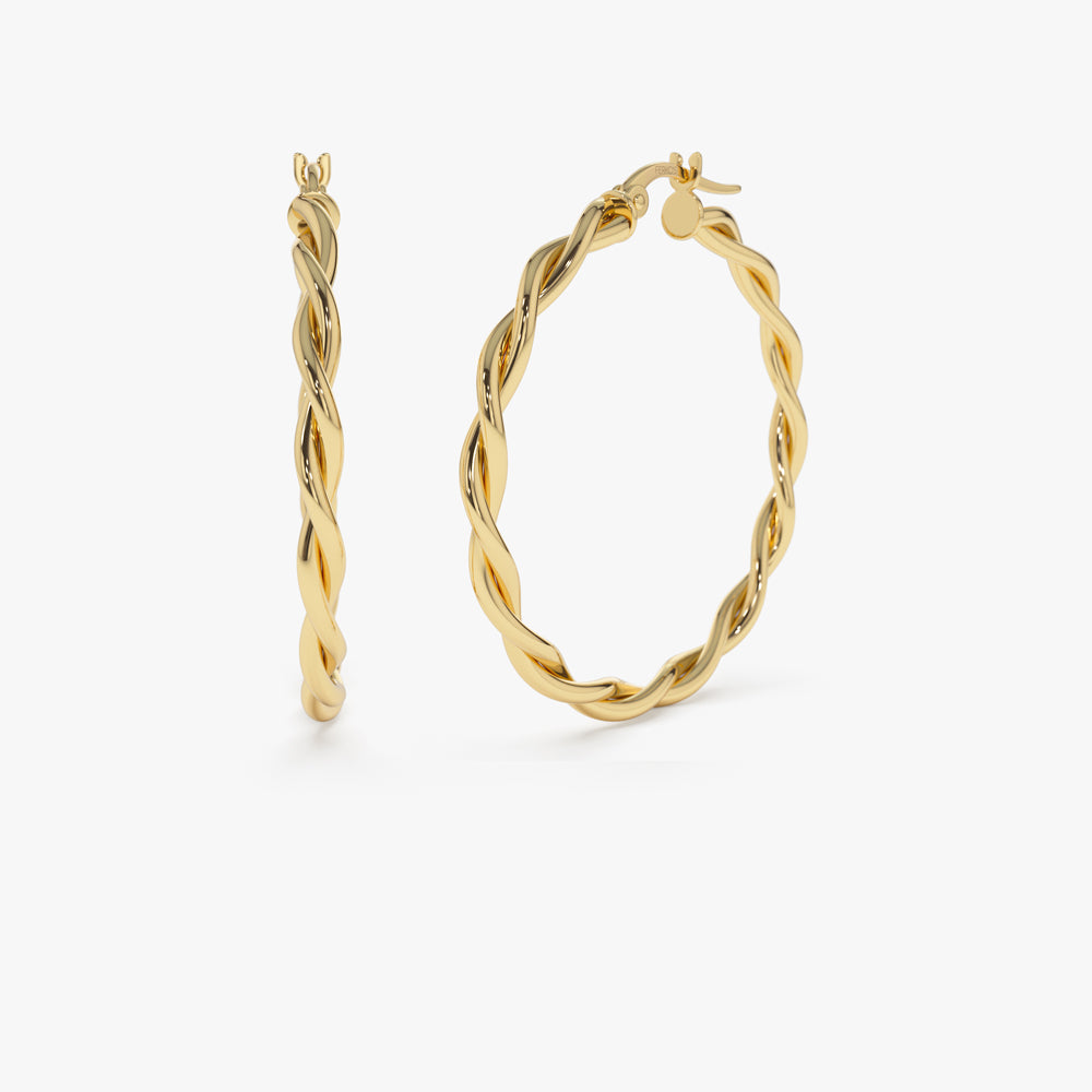 OBFJ1465 - 14k Twist Earrings 40MM 1