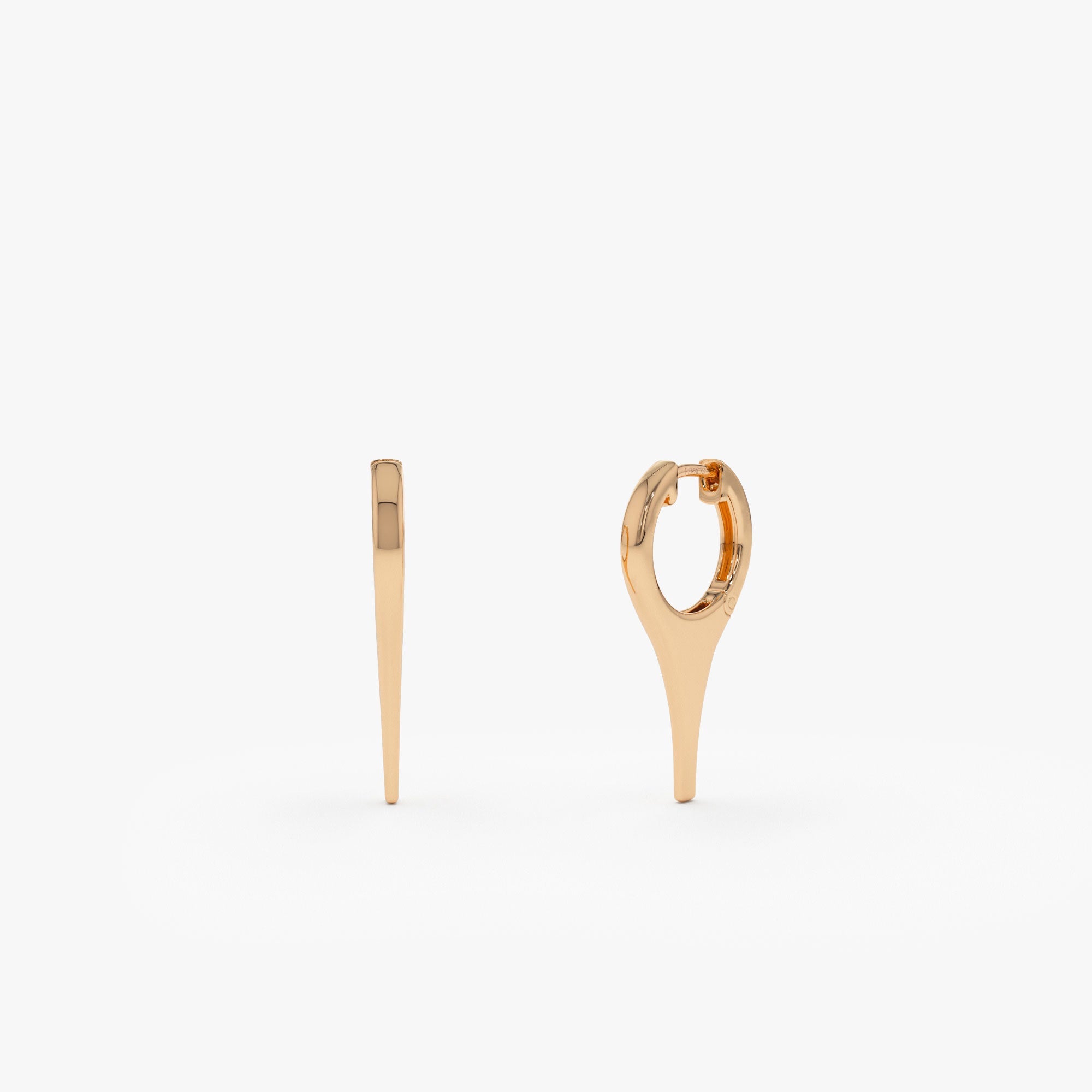 OBFJ1313 - 14k Solid Gold Mini Dagger Earrings 4