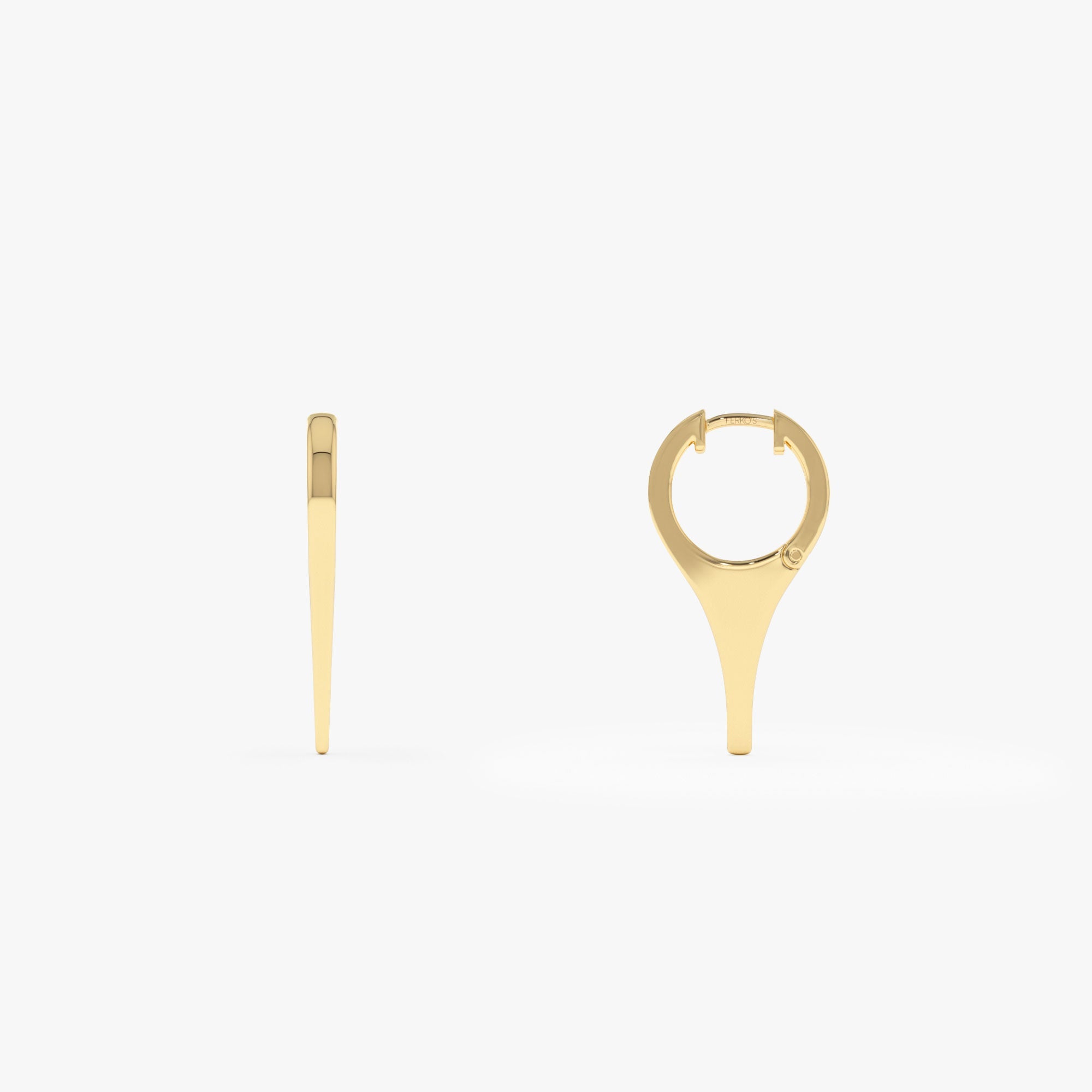 OBFJ1313 - 14k Solid Gold Mini Dagger Earrings 6
