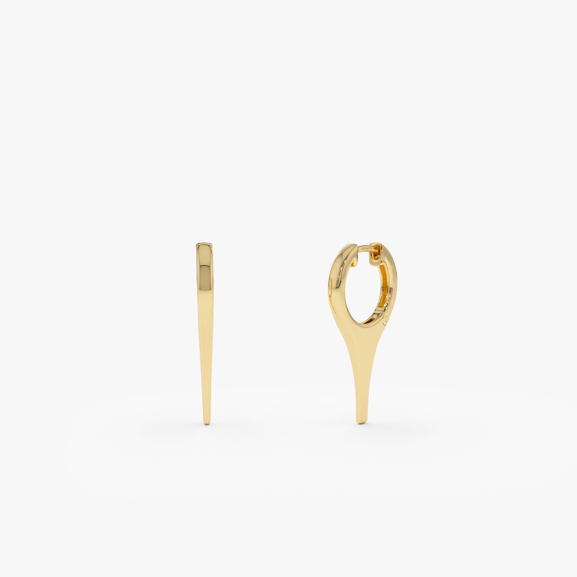 OBFJ1313 - 14k Solid Gold Mini Dagger Earrings 1