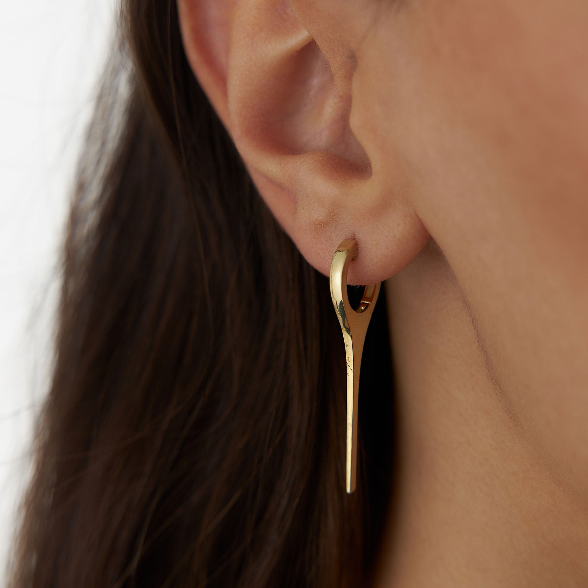 OBFJ1314 - 14k Solid Gold Dagger Earrings 2