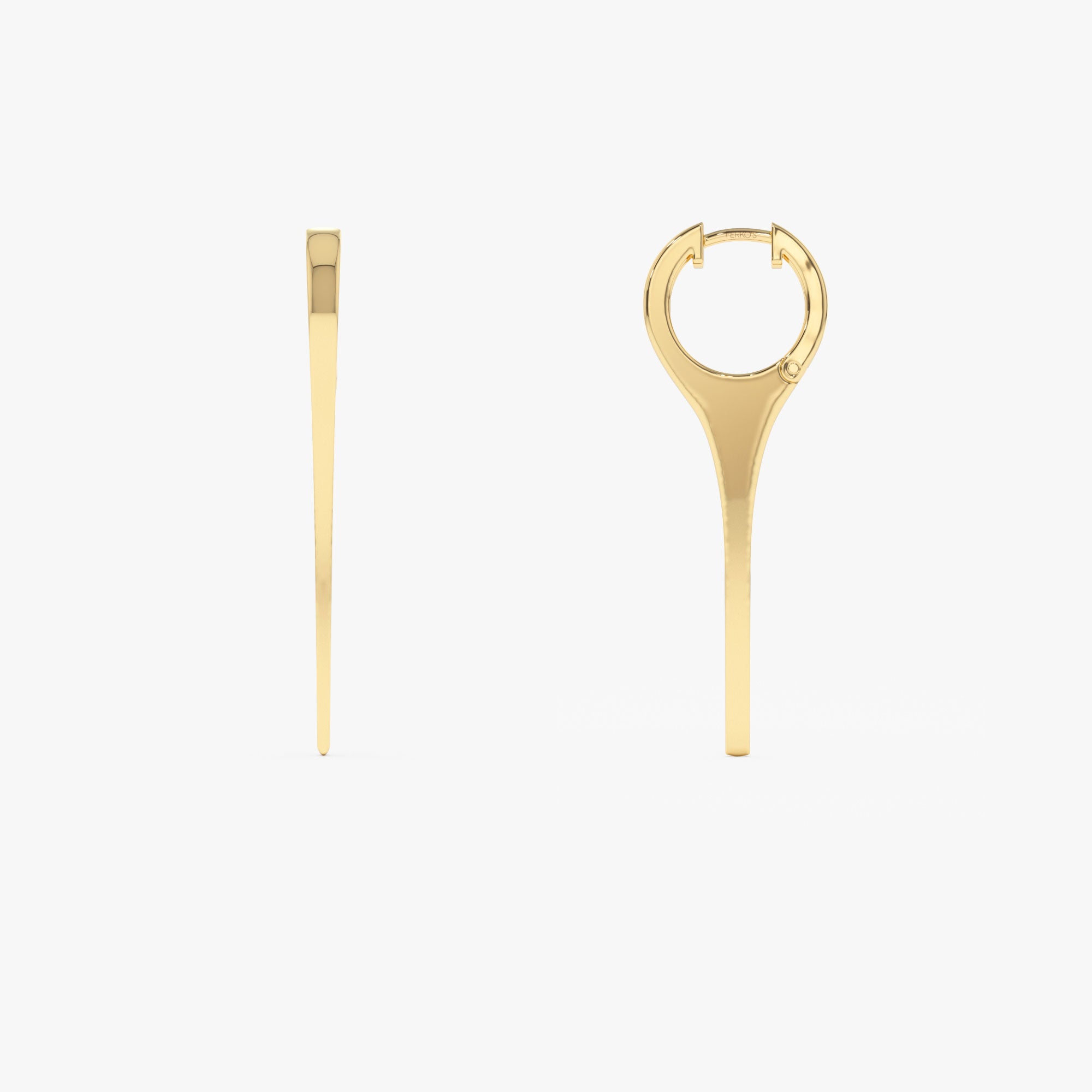 OBFJ1314 - 14k Solid Gold Dagger Earrings 6