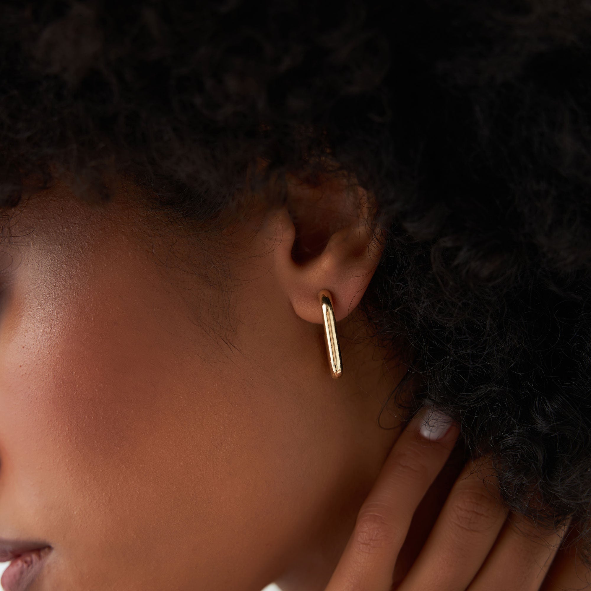 OBFJ1331 - 14k Bold Paper Clip Hoop Earrings 5