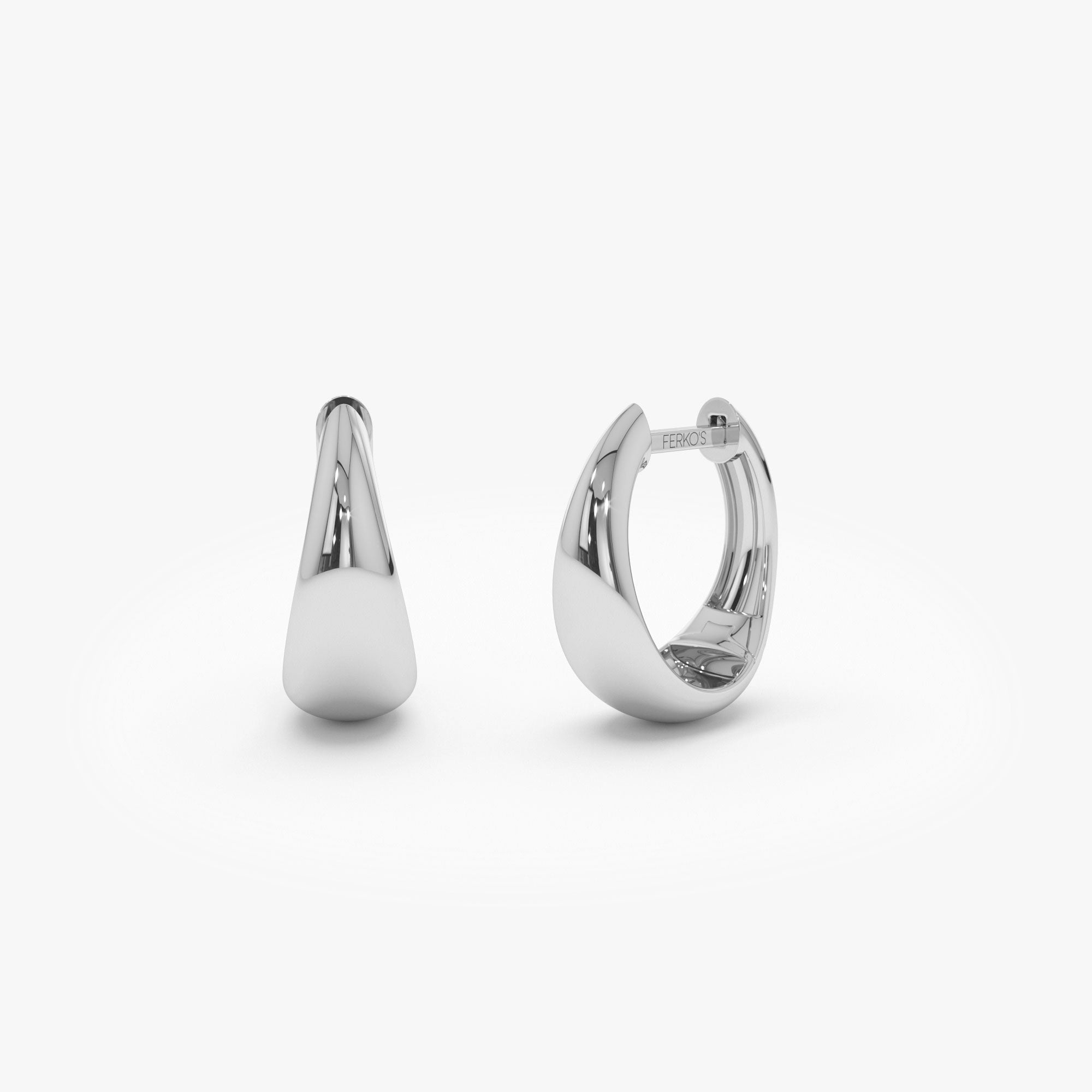 OBFJ1231 - 14k Gold Teardrop Hoop Earrings 8