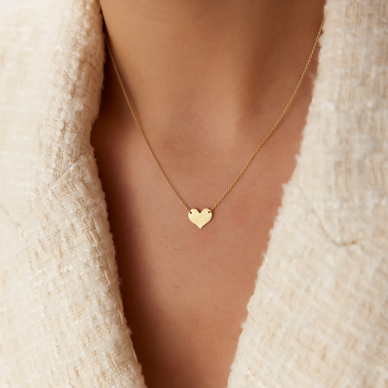 OBFJ1562 - 14k Gold Heart Necklace 3