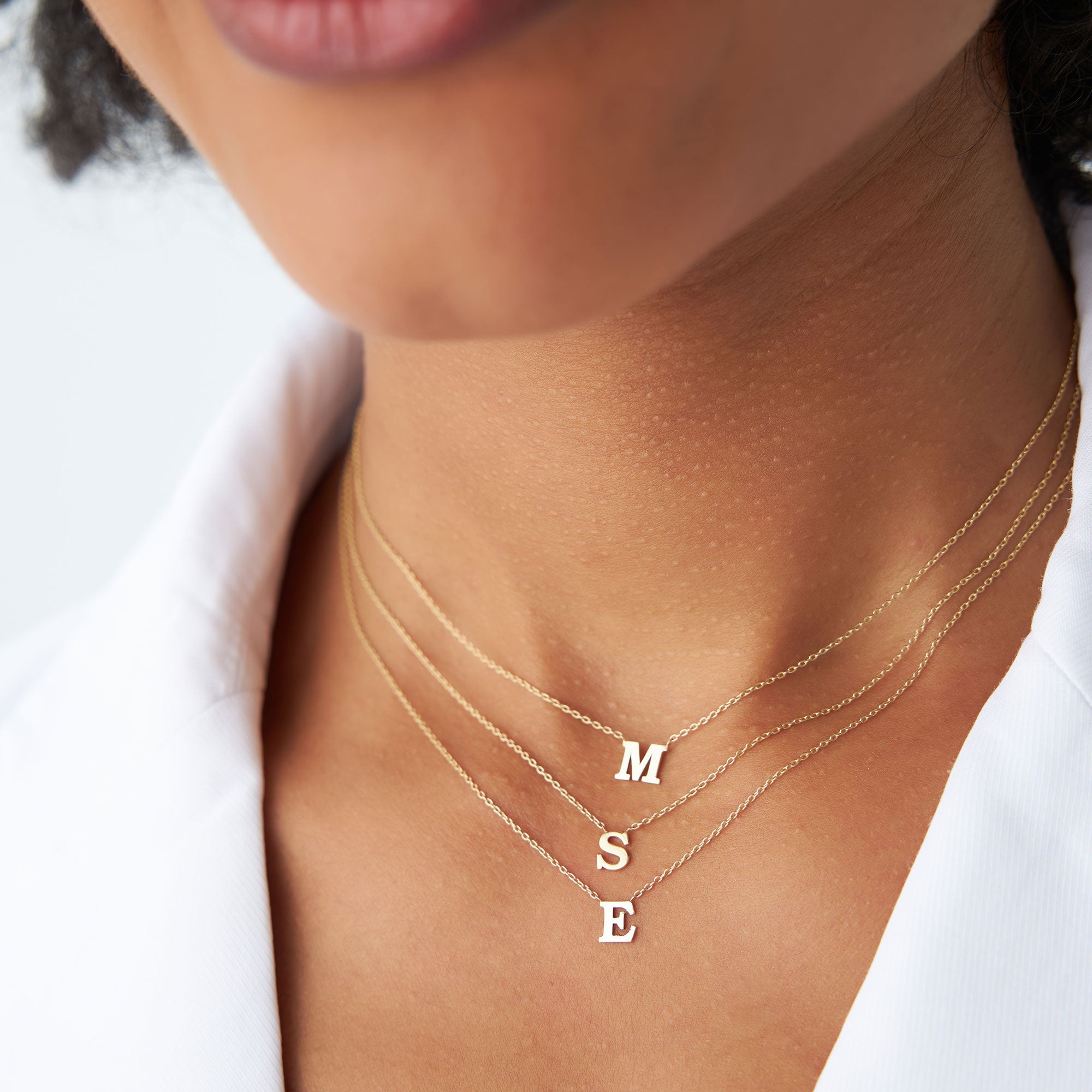 OBFJ1637 - 14K Gold Initial Necklace 6
