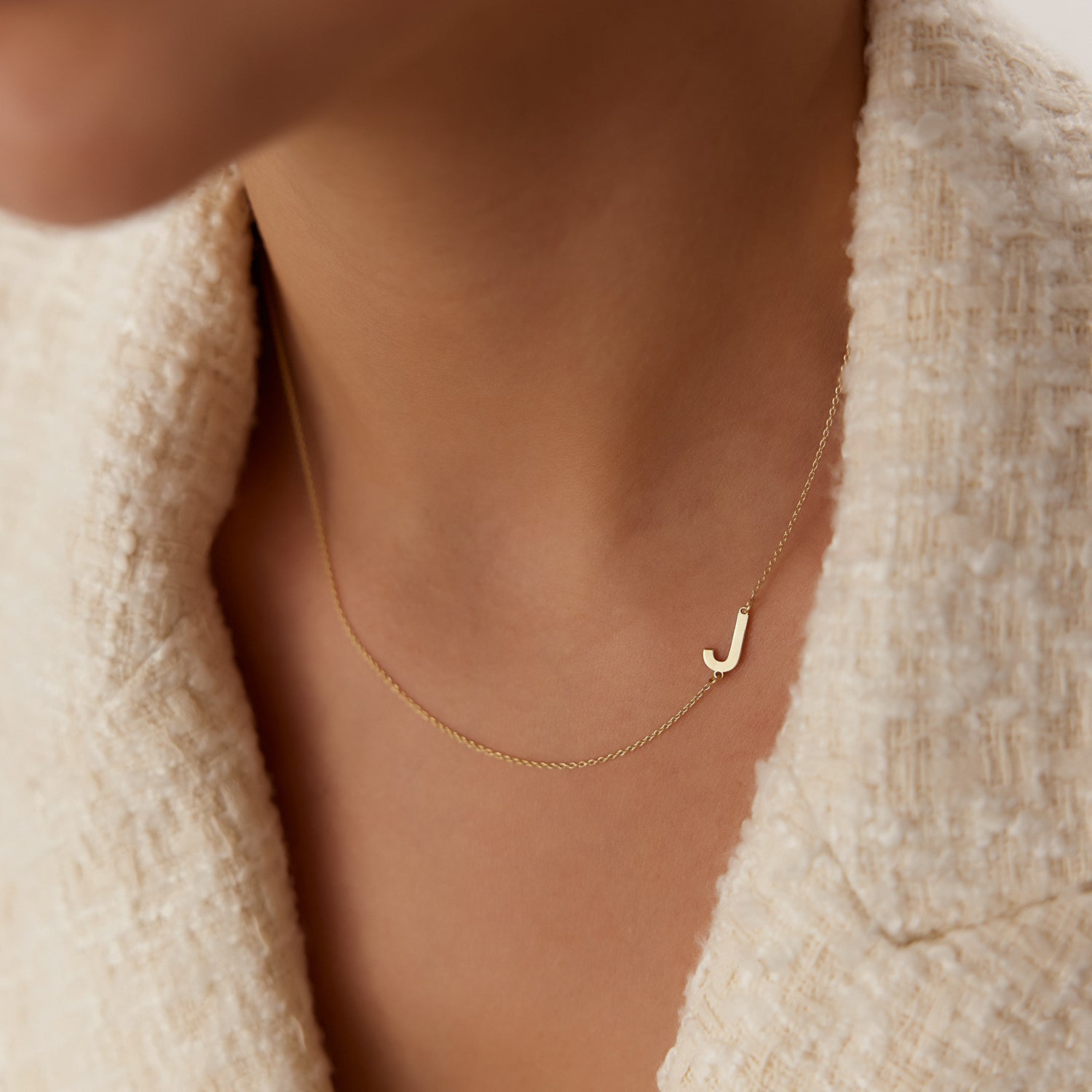 OBFJ1579 - 14k Sideways Initial Necklace 3