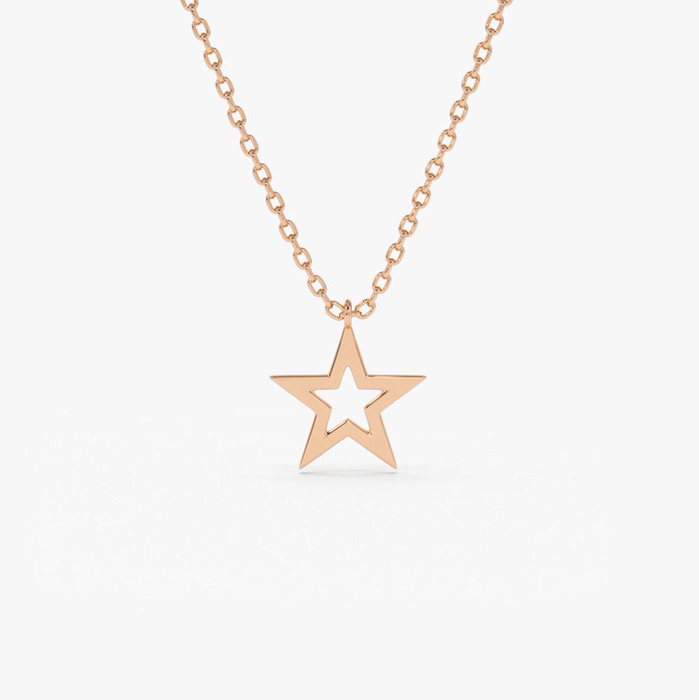 OBFJ1597 - 14k Star Necklace 4