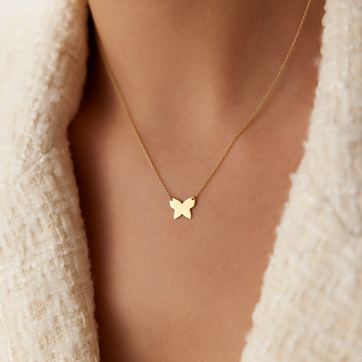 OBFJ1600 - 14k Butterfly Necklace 4
