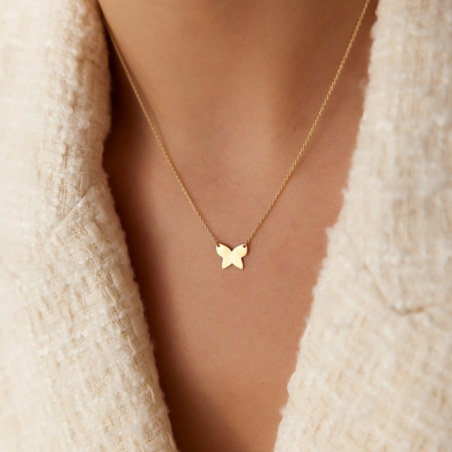 OBFJ1600 - 14k Butterfly Necklace 2