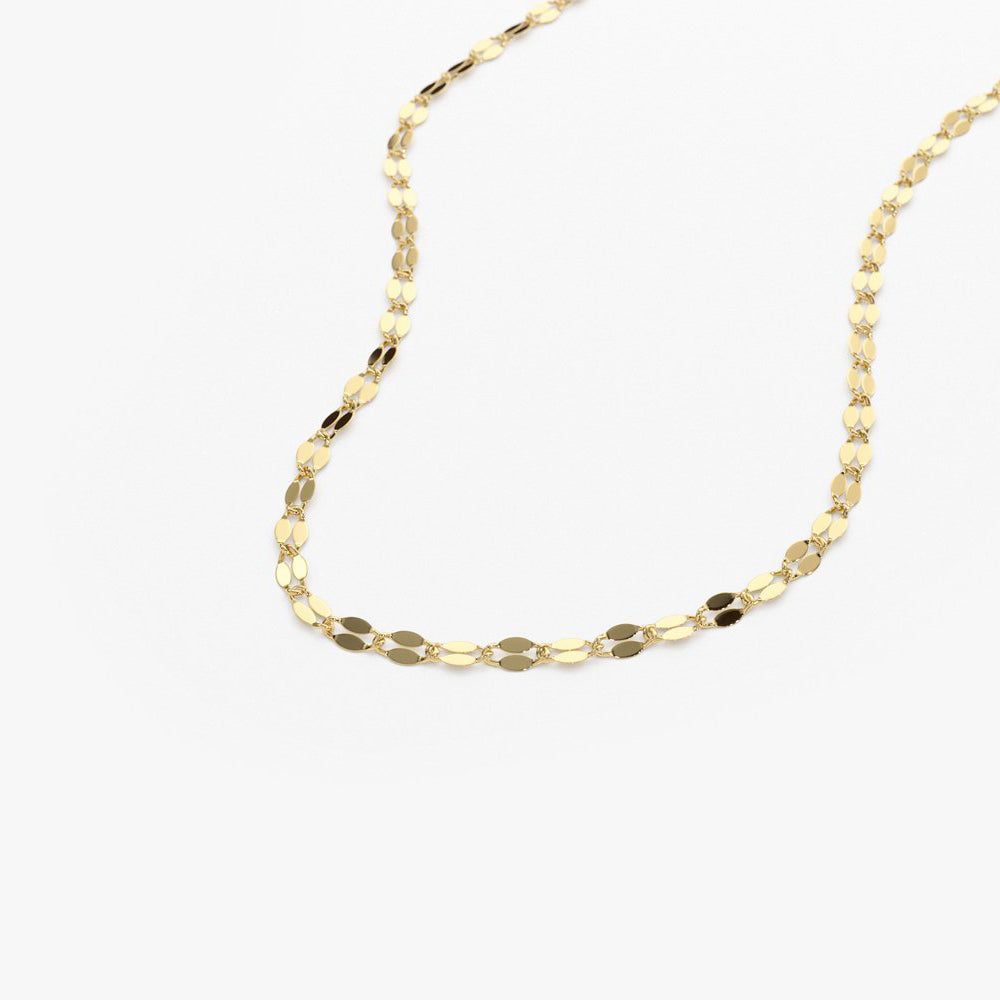 OBFJ1907 - Sparkle Diamond Cut Chain necklace in selectable metal and diamond options - Roselle Jewelry view 5
