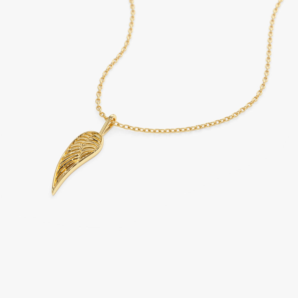 OBFJ1300 - 14K Angel Wings Pendant Necklace 7