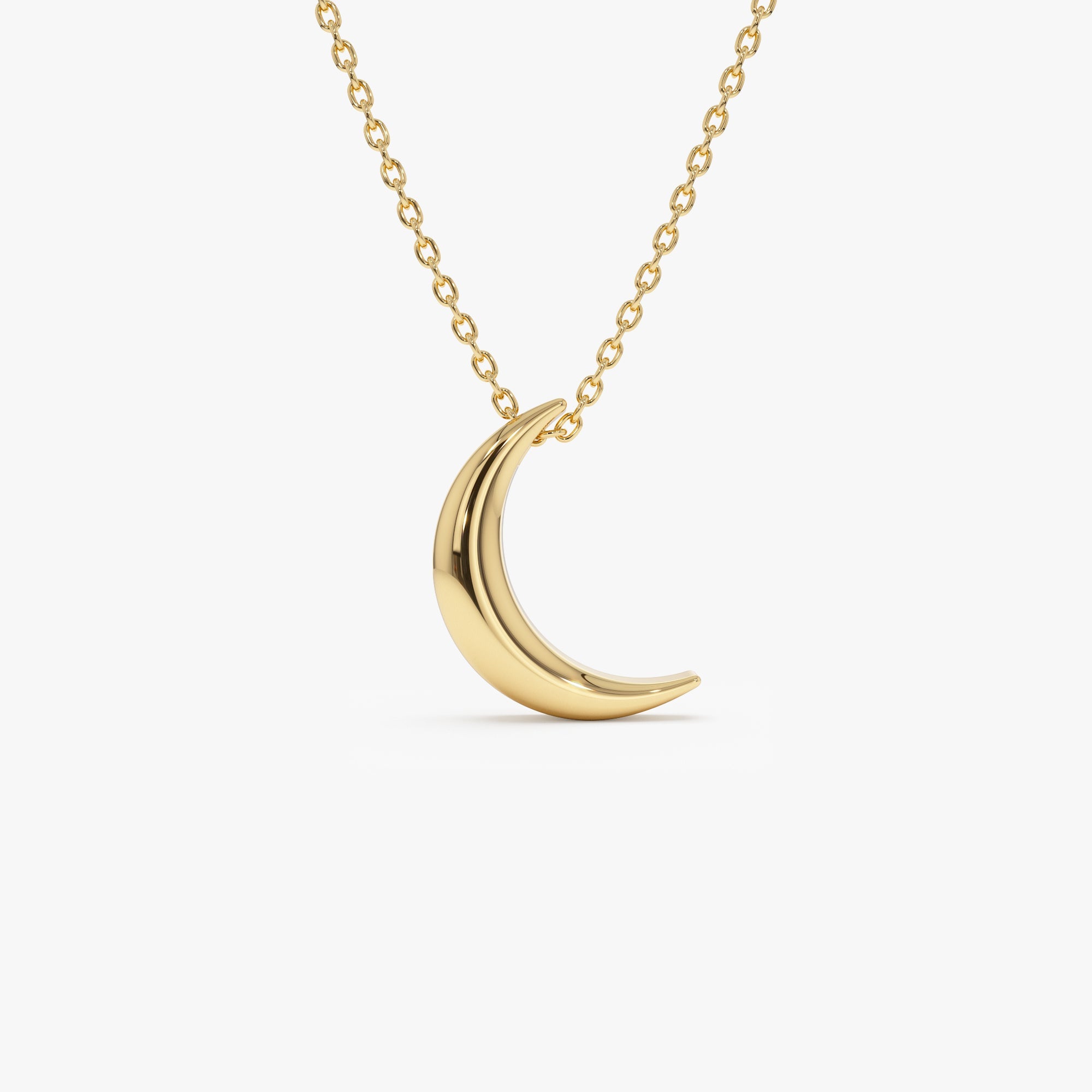 OBFJ1260 - 14K Half Moon Crescent Charm Necklace 1