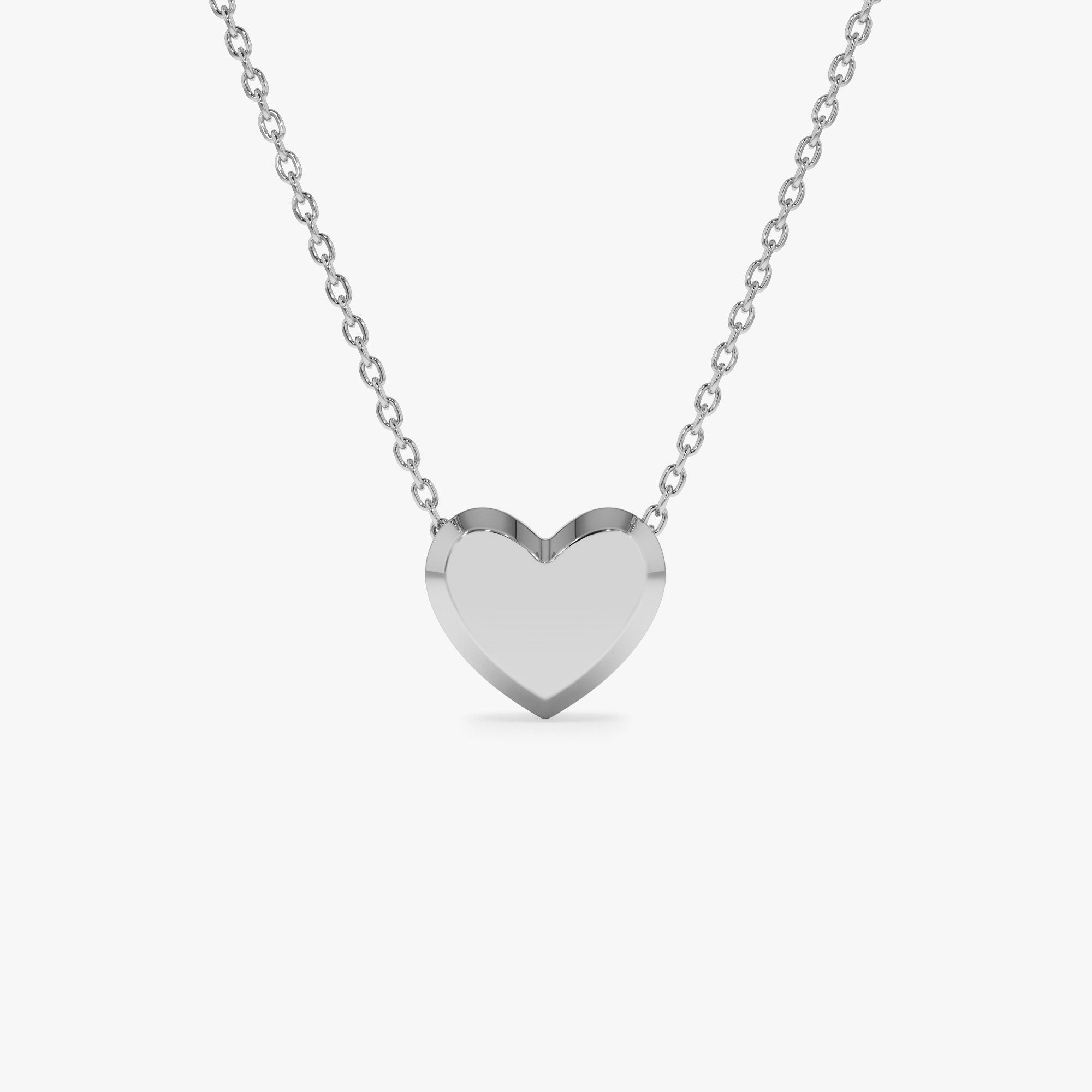 OBFJ1292 - 14k Puffed Heart Slider Necklace 6